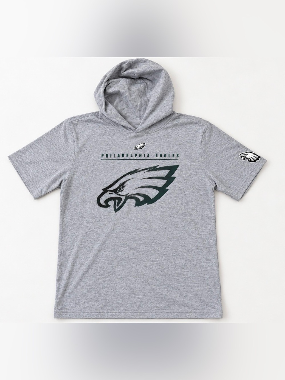 NFL Philadelphia Eagles Gray Hooded Tee with Team Logo
